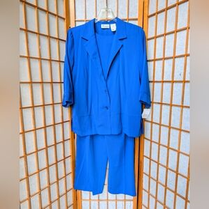 NWOT Royal Blue Pantsuit | 16 Petite | 3pc Womens Suit | Lightweight | TOG Shop